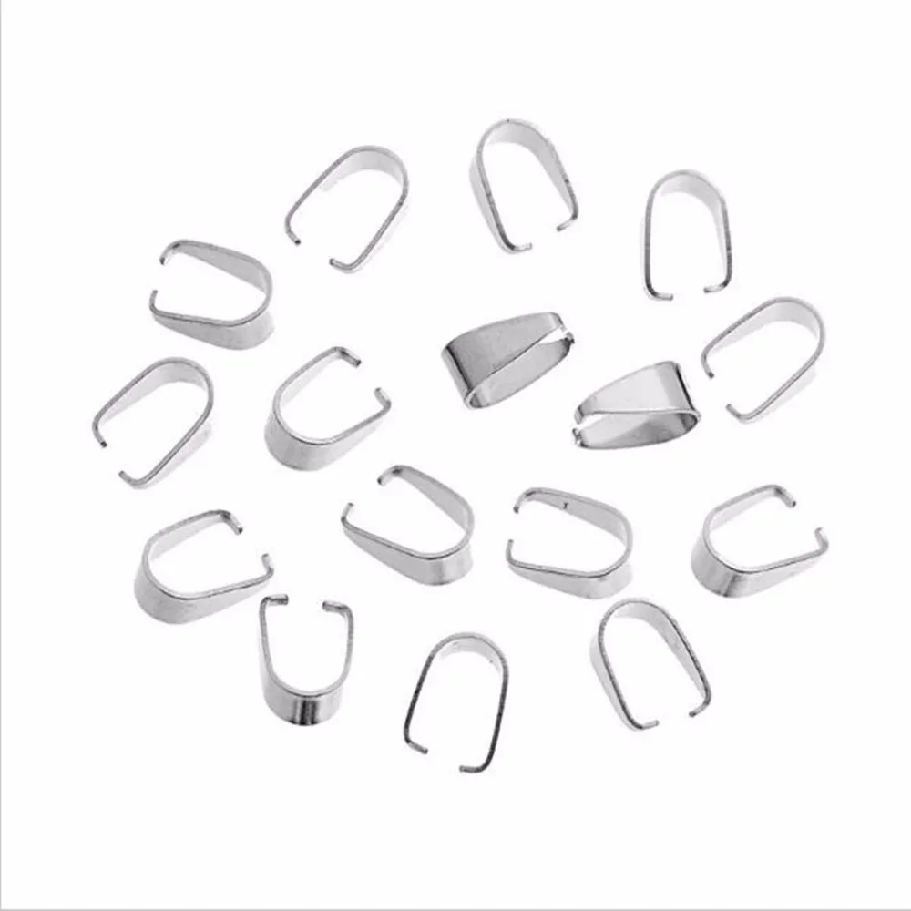 

JUCHAO 100pcs 9*4mm Necklace Pendant Accessories Stainless Steel Melon Seed Buckle Jewelry Accessories