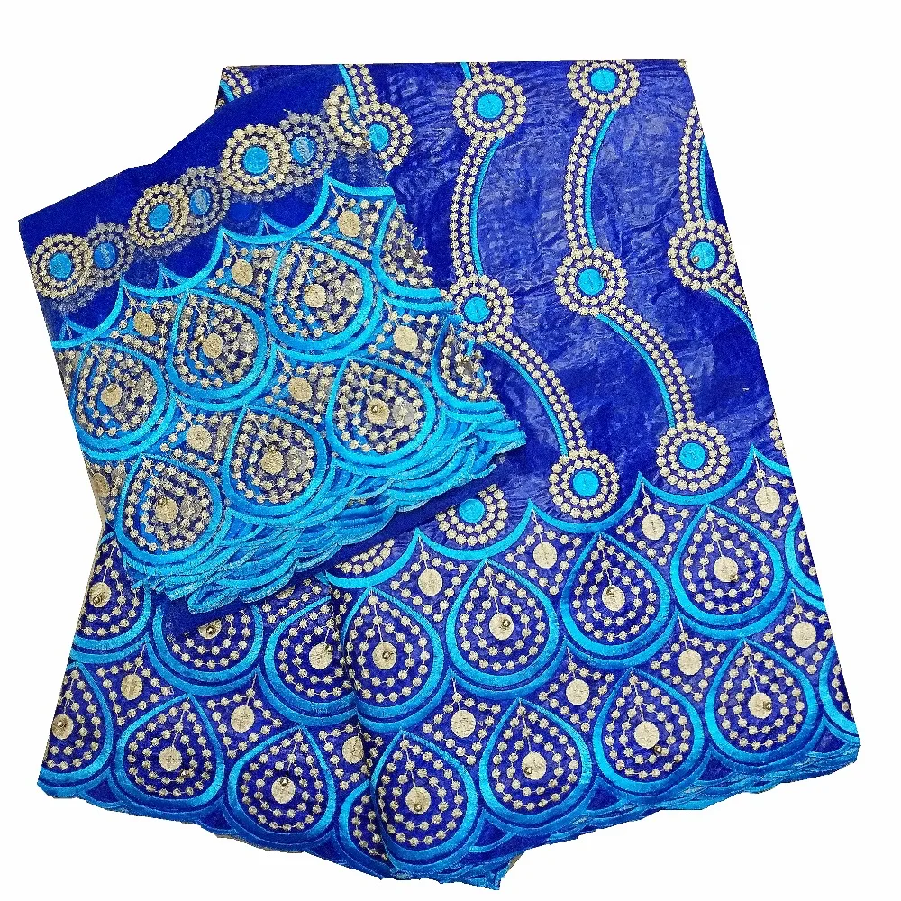 

comfortable african lace fabric good quality the newest design african bazin riche lace fabric 5+2yards A32J193