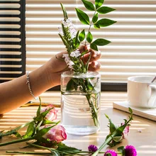 Nordic Style Glass Mini Vase Wedding Decoration Flower Vase Container Vaso Home Decor Tabletop Glass Vase Garden Decor Planter m style ваза настольная vase glass cool orange