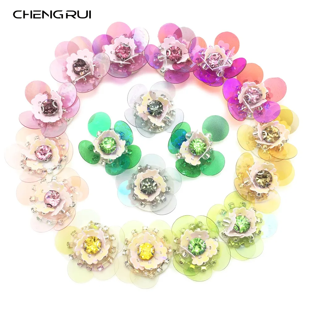 

CHENGRUI F64 25mm,patches for clothing,patches for clothes,sequin flower,diy craft supplies,craft material,4pcs/bag