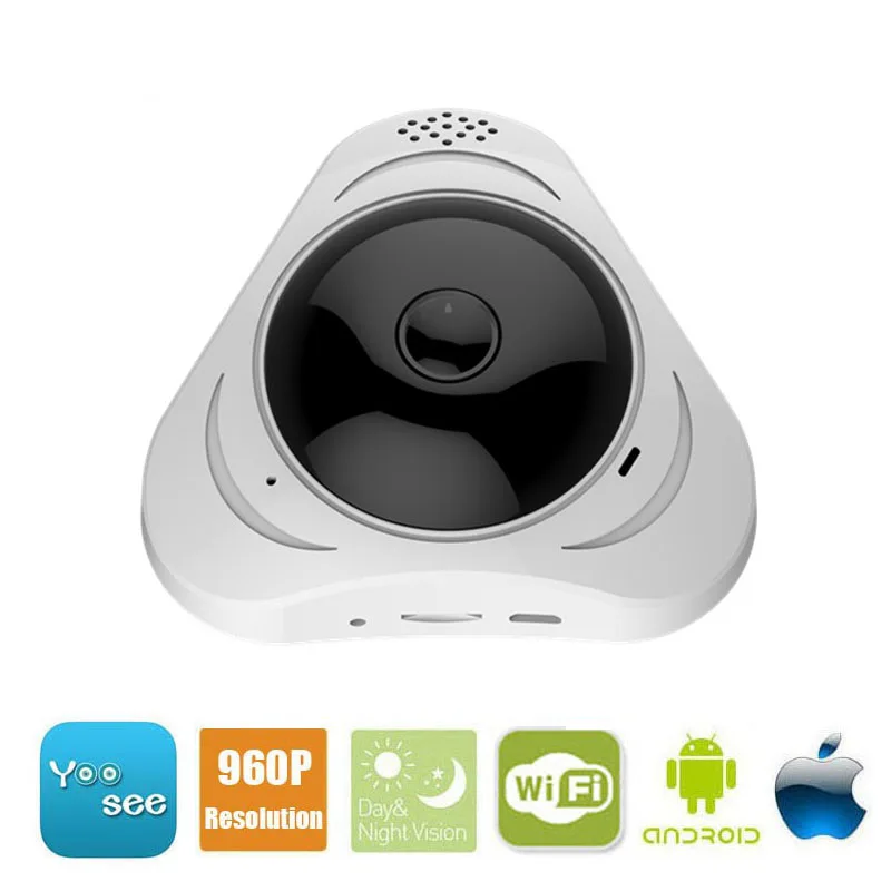 

360 Degree Wireless Panoramic Camera MINI 960P Network Wi-fi Fisheye Security IP Camera WIFI 1.3MP Video Built-in MIC