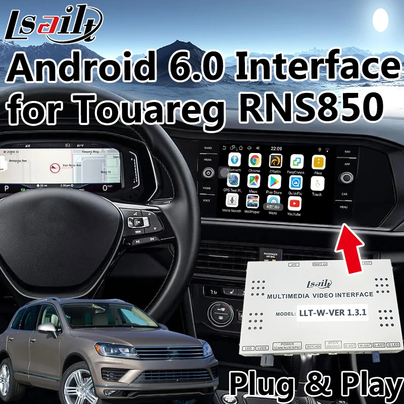 Android 6,0 gps навигационная коробка для Volkswagen Touareg RNS850 видео интерфейс интеграции с wifi, Mirrorlink, youtube