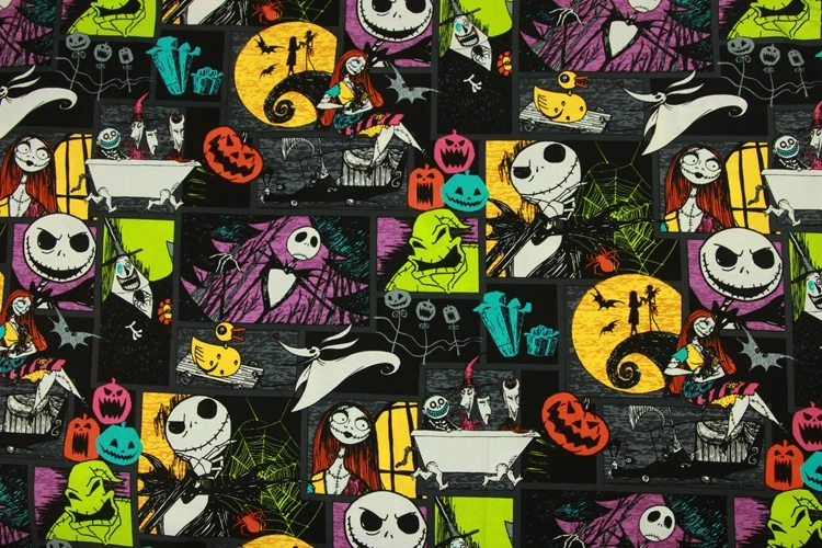

100*140cm The Nightmare Before Christmas Cotton Sewing Fabric DIY Handmade Material Hometextile Patchwork