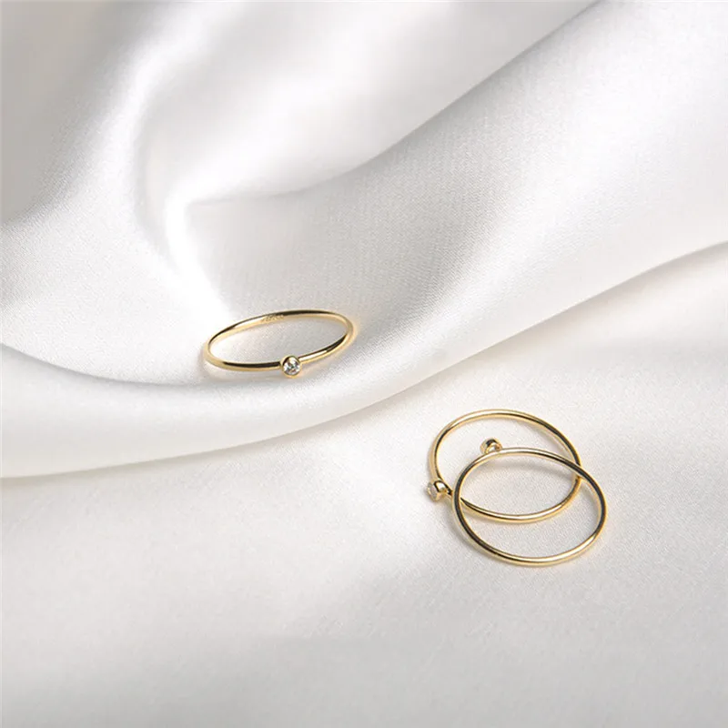 ROMAD простой перстень CZ Кристалл обручальные кольца для женщин женские тонкие вечерние ювелирные изделия для помолвки Размер 5-10 anillos R4