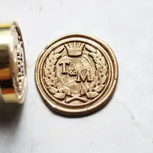 Индивидуальные инициалы с короной воск печать/свадебные приглашения печать с листом/пользовательские свадебные печати