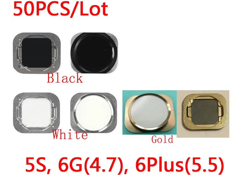 (5S6G475550150AM)(50PCS/Lot by AM)100% Top Quality Guarantee for iPhone 5S 6G(4.7) 6Plus(5.5) Home Button Black White Gold | Мобильные