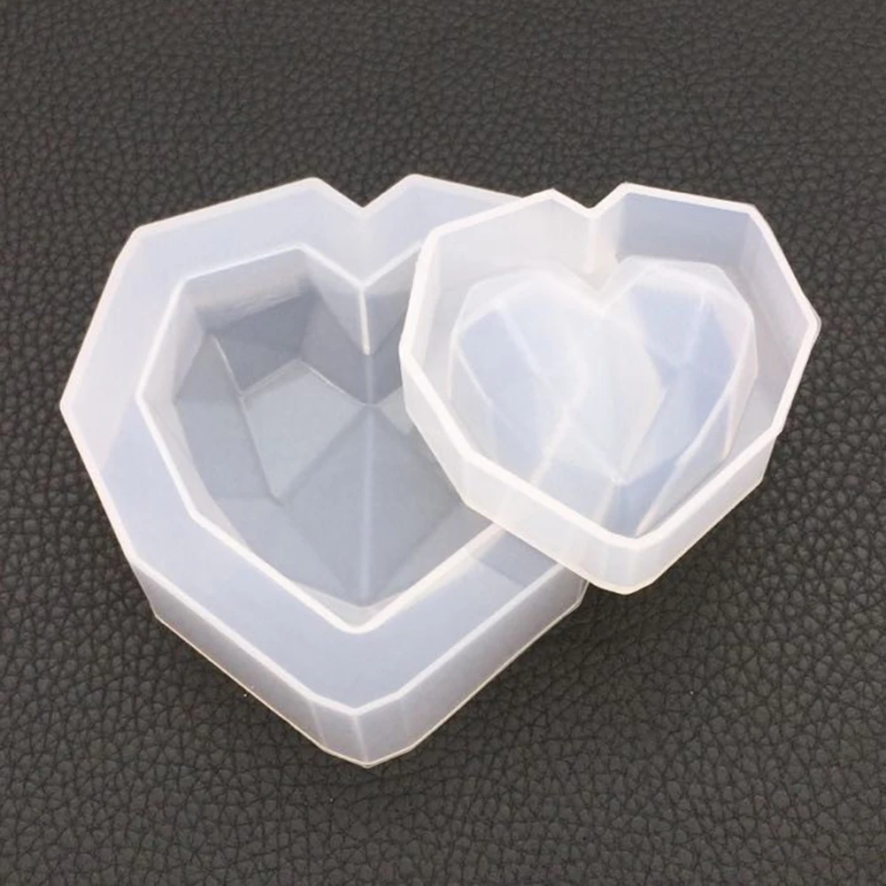 Форма DIY Кристалл эпоксидной геометрии сердце-фигурная форма Высокое Зеркало гипса ароматерапия украшение автомобиля форма для изделий ручной работы