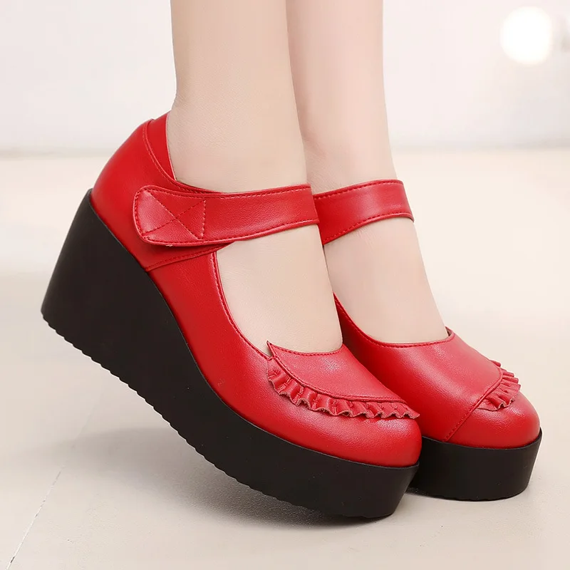 platform shoes red