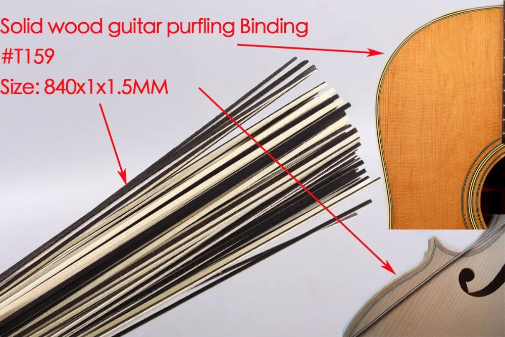 Guitar Strip Wood Purfling Binding Guitar Body Parts Inlay 840x1x1.5mm