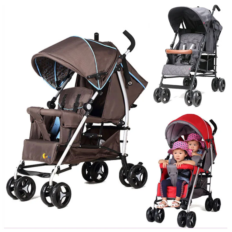Can Sit Lying Twins Baby Stroller Lightweight Pram Folding Travel