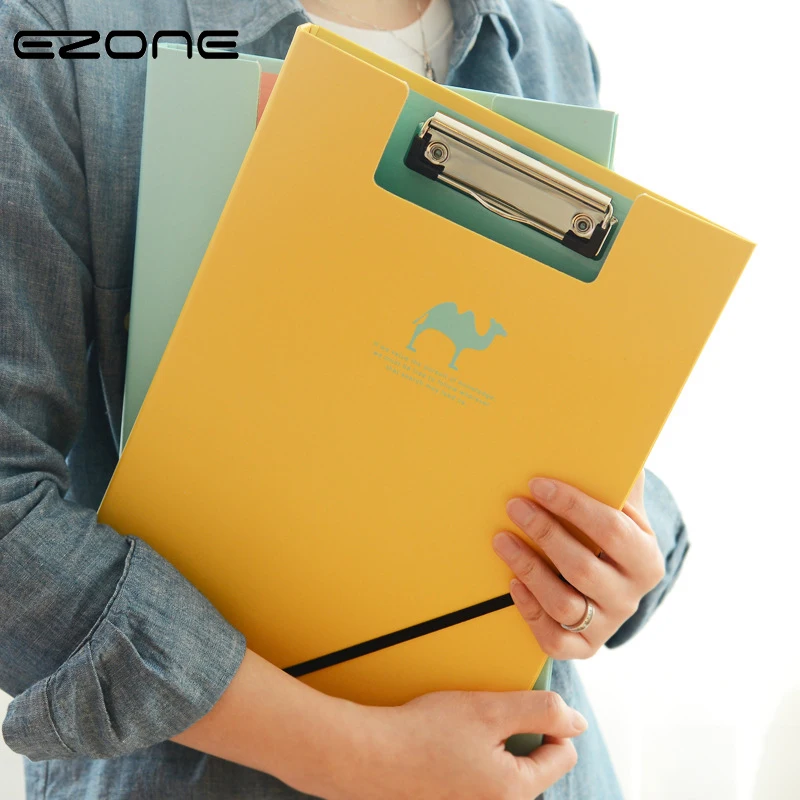 

EZONE Candy Color A4 File Folder Horizontal/vertical Writing Board Clip File Kids Gift School Office Paper File Business Supply