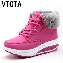 VTOTA Women Snow Boots Platform Wedges Warm Winter Boots Ankle Boots For Women Botas Mujer Plush Lace Up Women Casual Shoes H19 цена VTOTA Women Snow Boots Platform Wedges Warm Winter Boots Ankle Boots For Women Botas Mujer Plush Lace Up Women Casual Shoes H19 цены онлайн