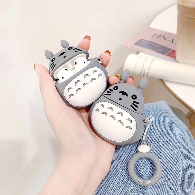 3D мягкий силиконовый чехол для беспроводных наушников Tonari no Totoro зарядки Apple AirPods 1