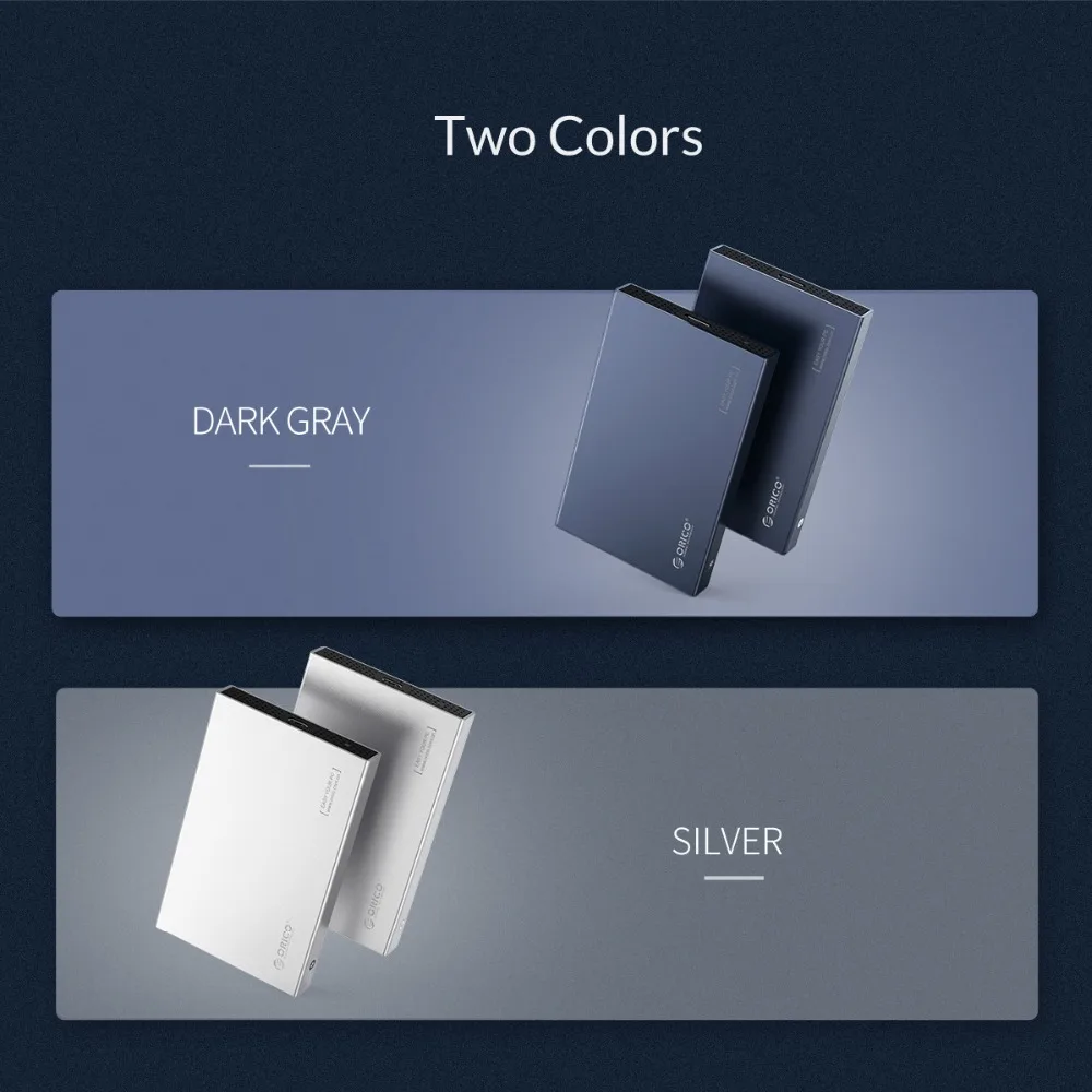 ORICO 2.5'' SATA to USB 3.1 Type C Gen 2 External Hard Drive Enclosure Aluminum 4TB Hard Disk Drive Box For Samsung Seagate SSD