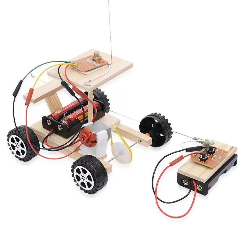 

Diy Wireless Remote Control Racing Model Kit Wood Kids Physical Science Experiments Toy Set Assembled Car Educational Toy