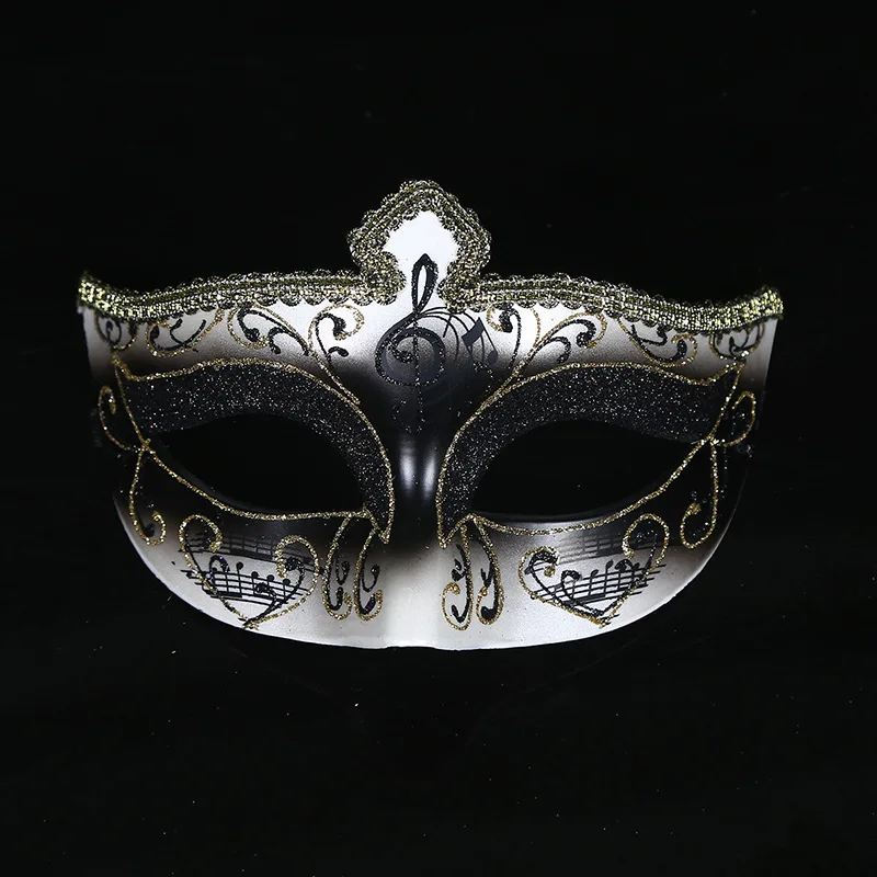 Half Face Lady Crown Half Face Mask Gentleman Party Christmas Ball Venetian Mask Gold Powder Decoration Goddess Cosplay