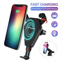 

Wofalo 7.5W Fast Wireless Car Charger Holder Stand 2 In 1 Black Car Mount Air Vent Phone Holder Cradle For iPhone 8/8 Plus/X