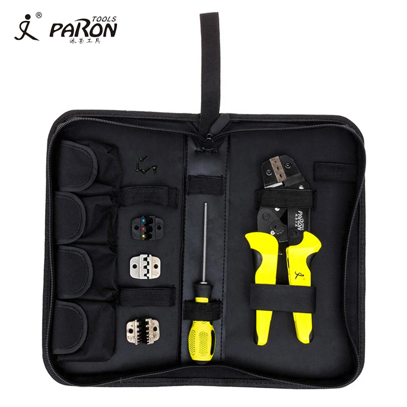 

PARON Hand Tools 4 In 1 Multifunction Wire Crimper Engineering Ratcheting Terminal Crimping Pliers Kit Screwdriver/End Terminals