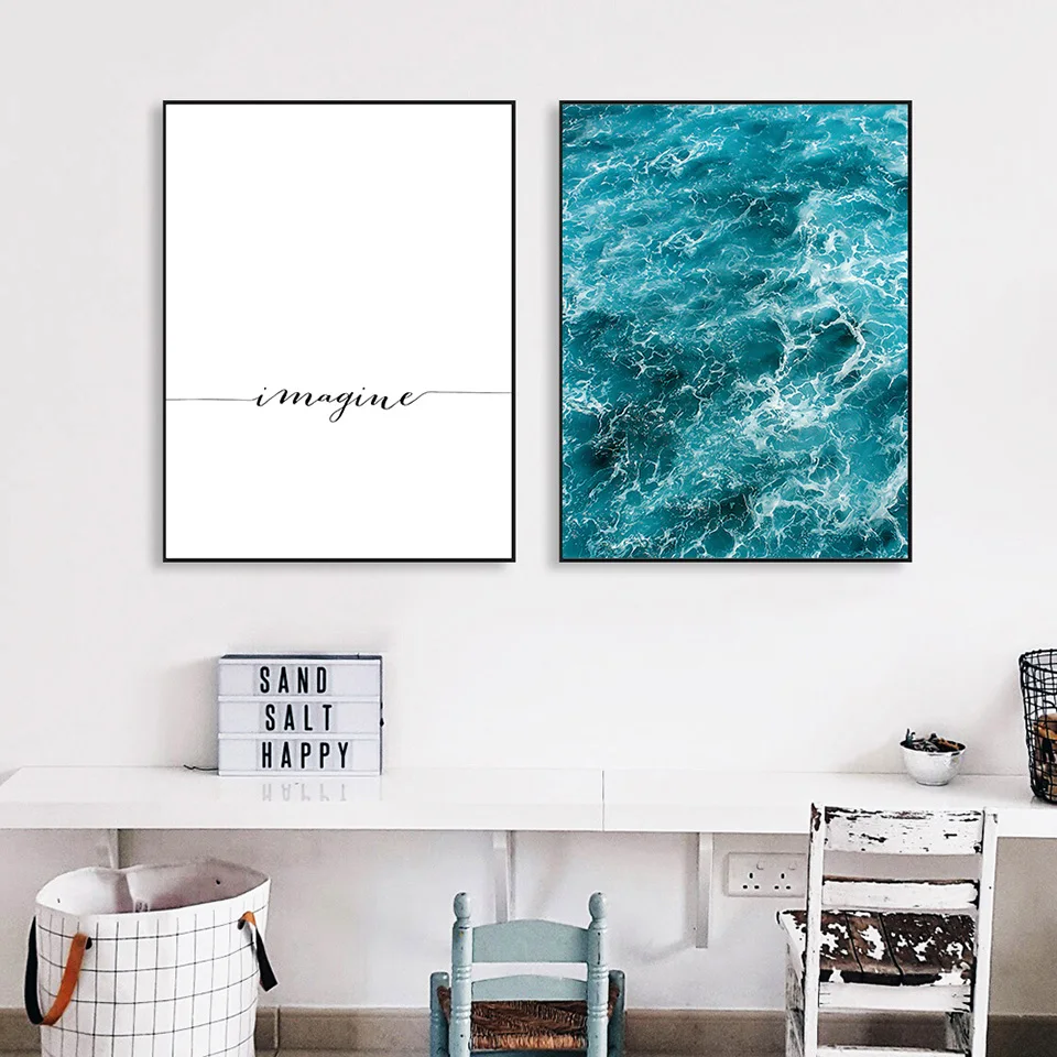 Sea-Sunset-Motivational-Poster-Quote-Print-Nodic-Style-Wall-Art-Canvas-Painting-Cactus-Picture-Room-Decoration