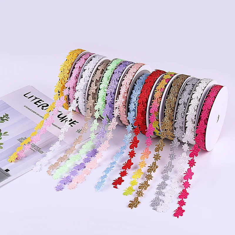 

5/10/20Yard 15mm Lace Trimming Ribbon Butterfly Tape Embroidered Fabric Sewing Accessories Wedding Party DIY Decoration