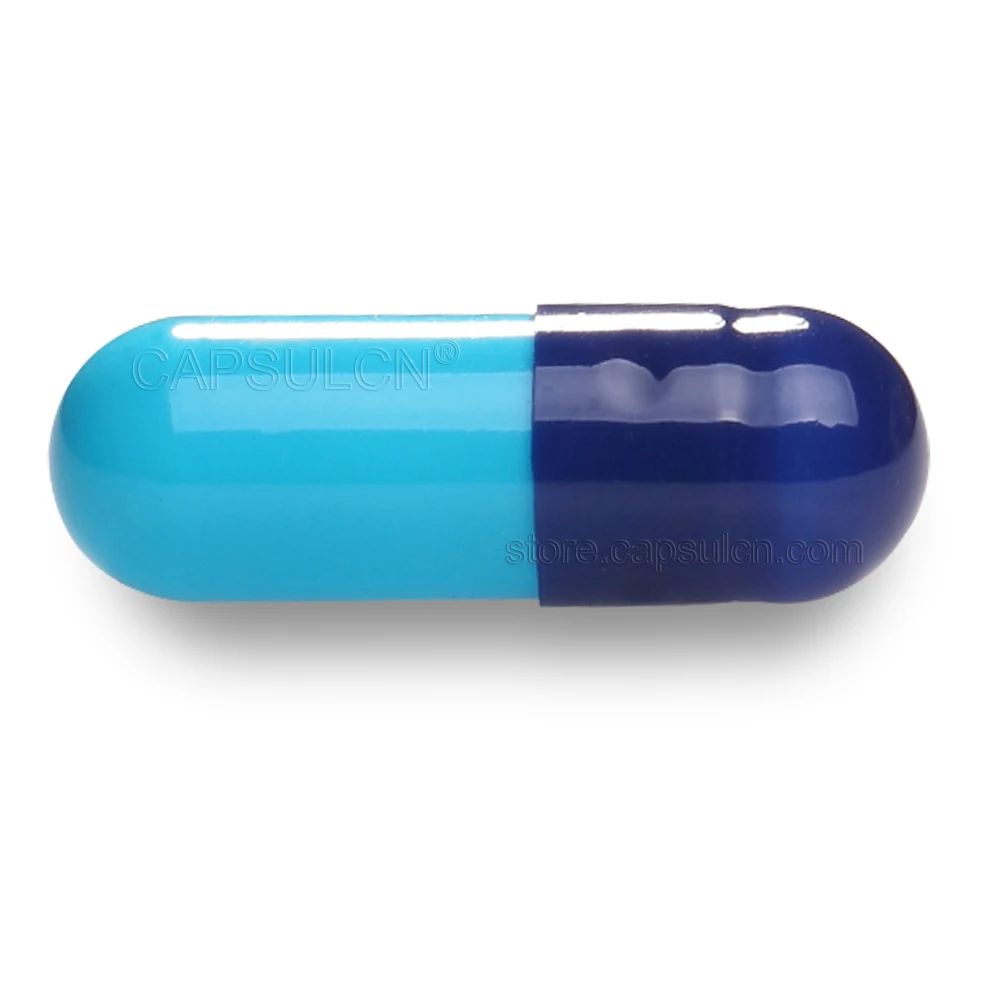 

5000 pcs/Carton Joined Empty Gelatin Capsules 0# Dark Blue/Blue For Capsule Filler Machines