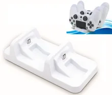 White Dual Charging Dock for PS4 P4 Wireless Controller Charger Stand Holder Support For Sony Playstation 4 PS4 Slim PS4 Pro