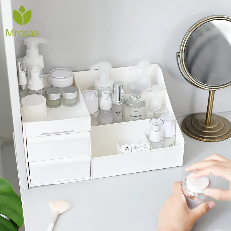 التجميل صندوق تخزين درج ماكياج خلع الملابس الجدول الجلد الرعاية رف البيت المنظم سعة كبيرة الحاويات الهاتف المحمول أشتات