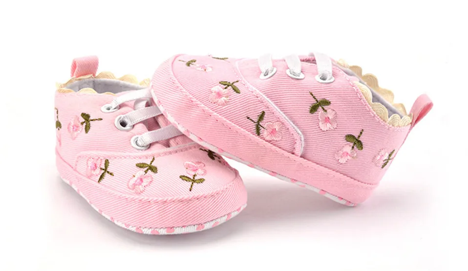 Baby Girl Shoes White Lace Floral Embroidered Soft Shoes First Walker Shoes