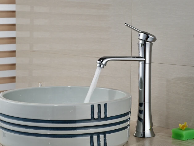 

Free Shipping Deck Mounted Heighte Bathroom Basin Faucet Sink Mixer Single Handle