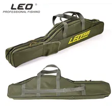 LEO Professional двухслойная парусиновая Рыболовная Сумка 100 см 150 см Портативный складная удочка Сумка рыболовные снасти Сумка