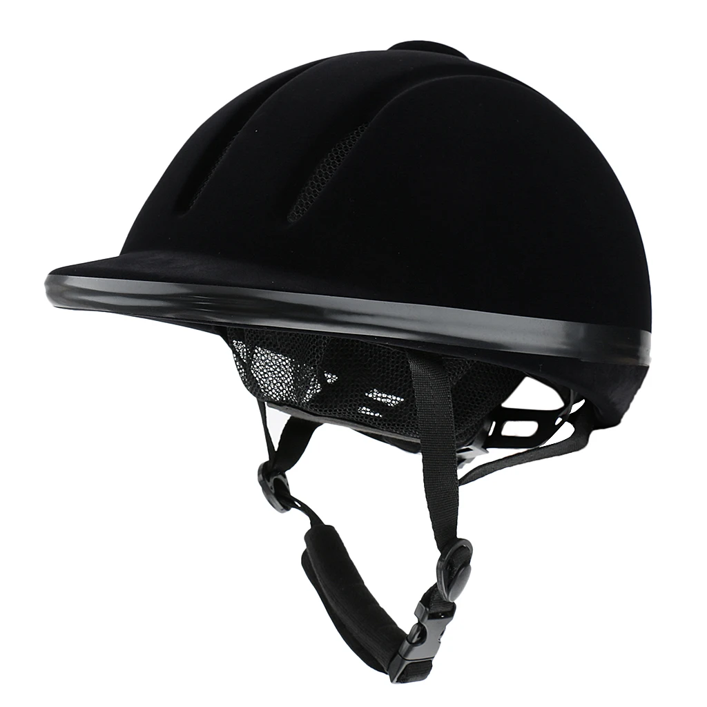 Vented Western Riding Helmet Safety Low Profile Equestrian Headwear Black L