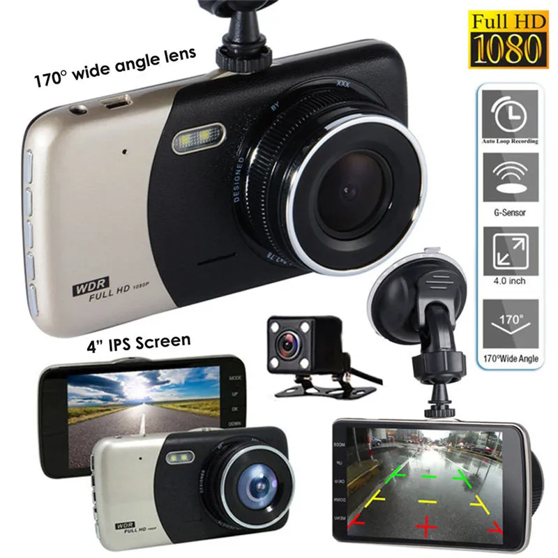 

4 Inch GPS Dual Lens Camera HD Car DVR Dash Cam Video Recorder G-Sensor Night Vision