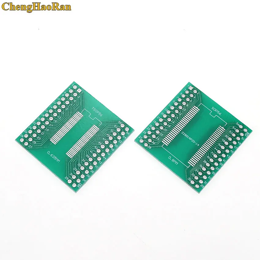 

ChengHaoRan 2pcs TSOPII TSSOP56 SOP56 conversion board 0.635mm / 0.8mm pitch SDRAM adapter board