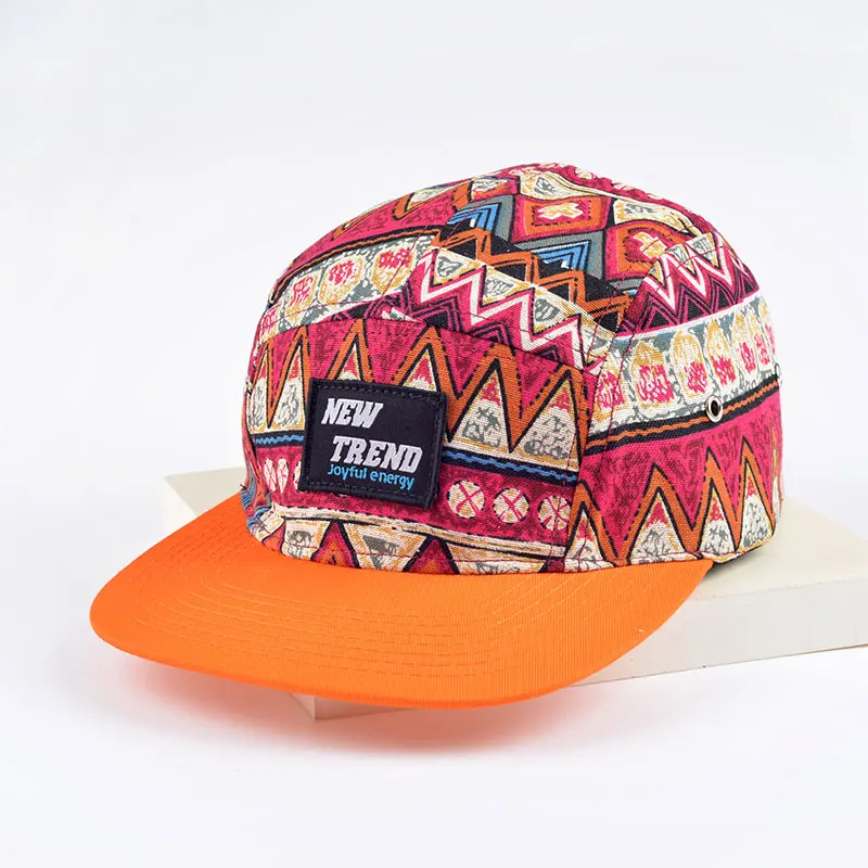

2016 summer new Geometric patterns Baseball Caps 5 panel cap five panel snapback gorro hip hop hats for men women