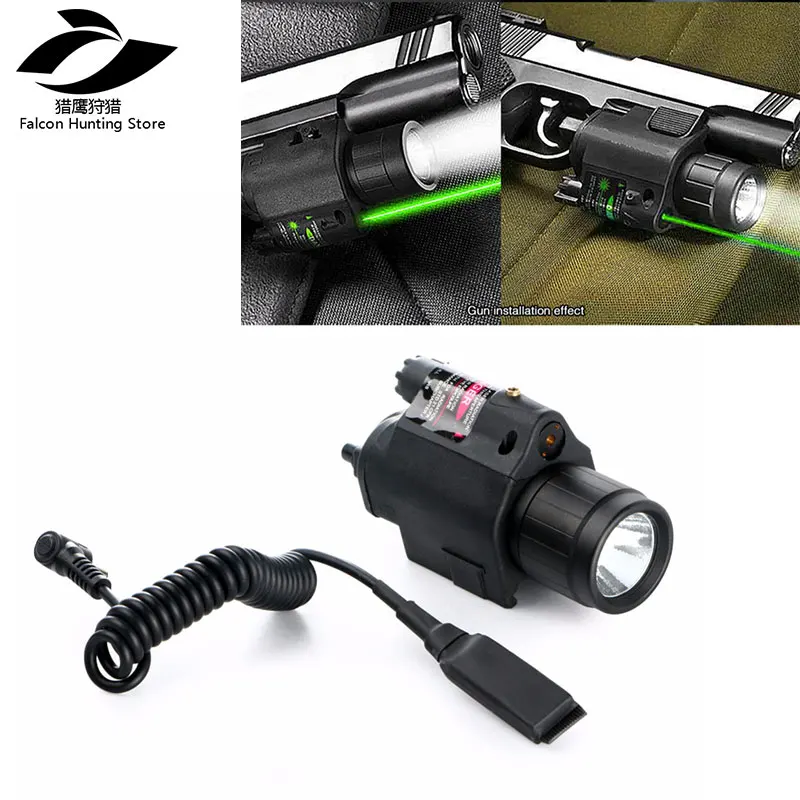 

Pistol/Gun Handgun 2in1 Combo Tactical Hunting Mira Laser CREE Q5 LED Flashlight/LIGHT 200LM +Green Laser Sight