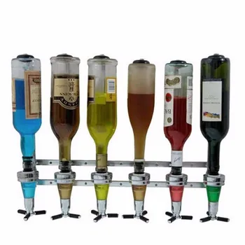 

Wall Mounted Wine Liquor Drinks Dispenser Bar Wine Holder 6 Bottles Shots Stand Machine Bar Tool For Beer Soda Coke Fizzy Soda
