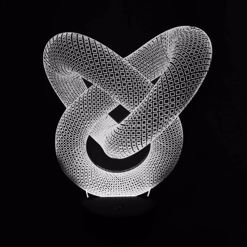 

3D LED Love Knot - Abstract Circle Spiral Bulbing Night Light Magic Circle Shape hologram Illusions 7Colors Change Decor Lamp