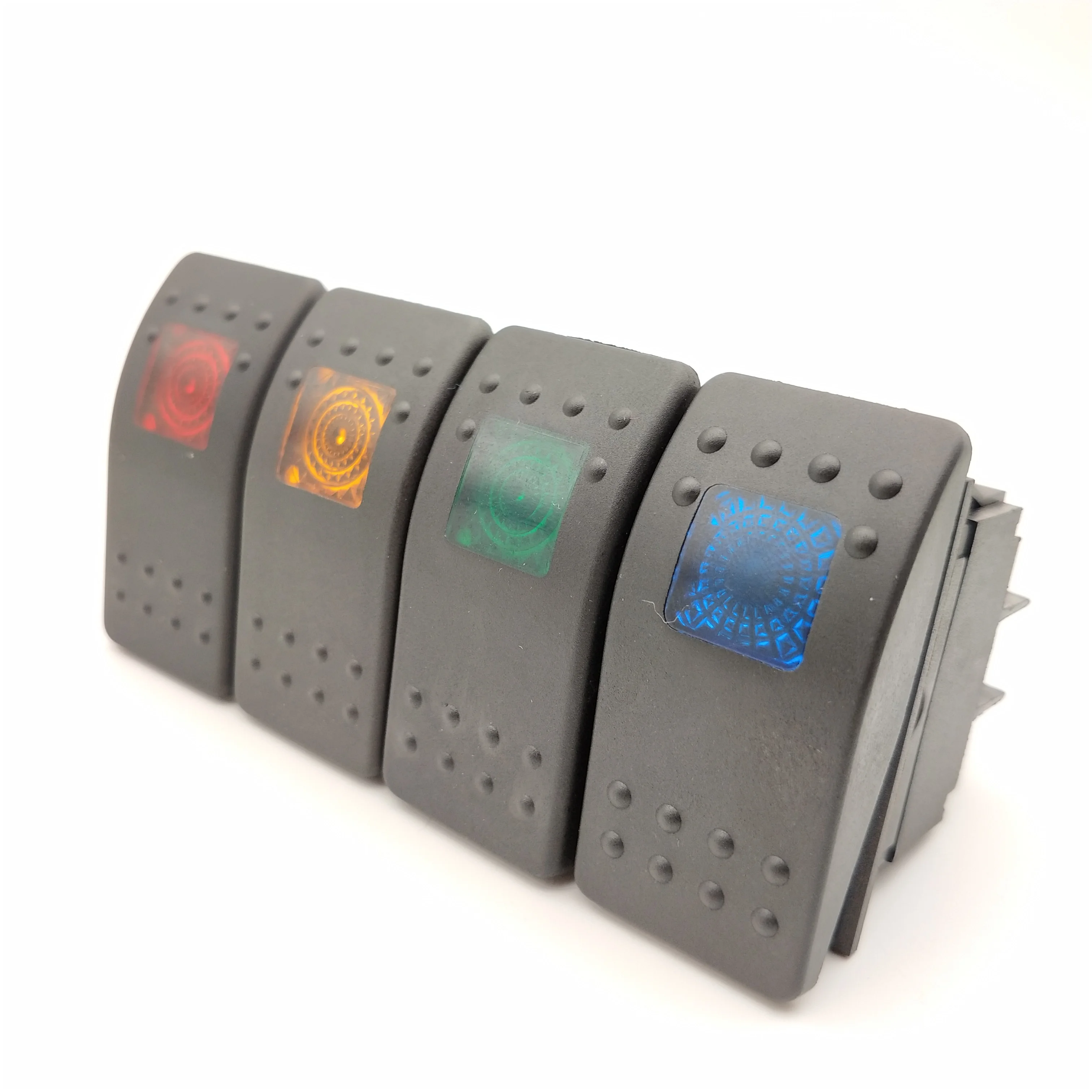 

10x 12V 20A Car Marine Boat Off Road LED Light on off Button Toggle Rocker Switch Dash 4pin Waterproof LED Blue Red Yellow Green