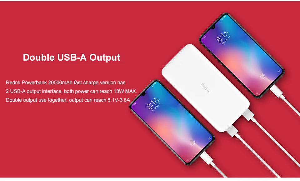 Новейший Xiao mi Red mi power Bank 20000 мАч Быстрая зарядка для iPhone mi Red mi 18 Вт Быстрая зарядка power bank