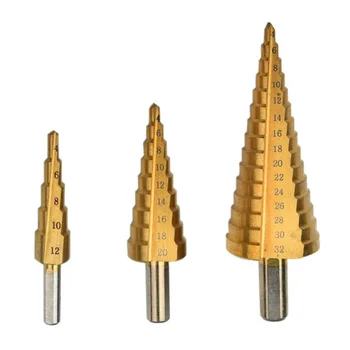 

Triangle Handle Spiral Step Drill Bit Hole Multi-purpose Ladder Drill 4-12mm, 4-20mm, 4-32mm