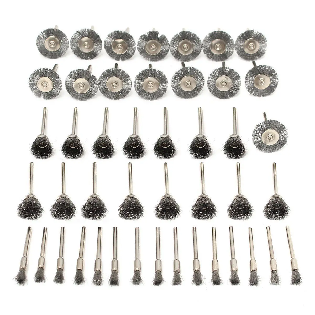 New Style Stainless Steel 45 PC Wire Brushes Set Steel Wheel Brushes