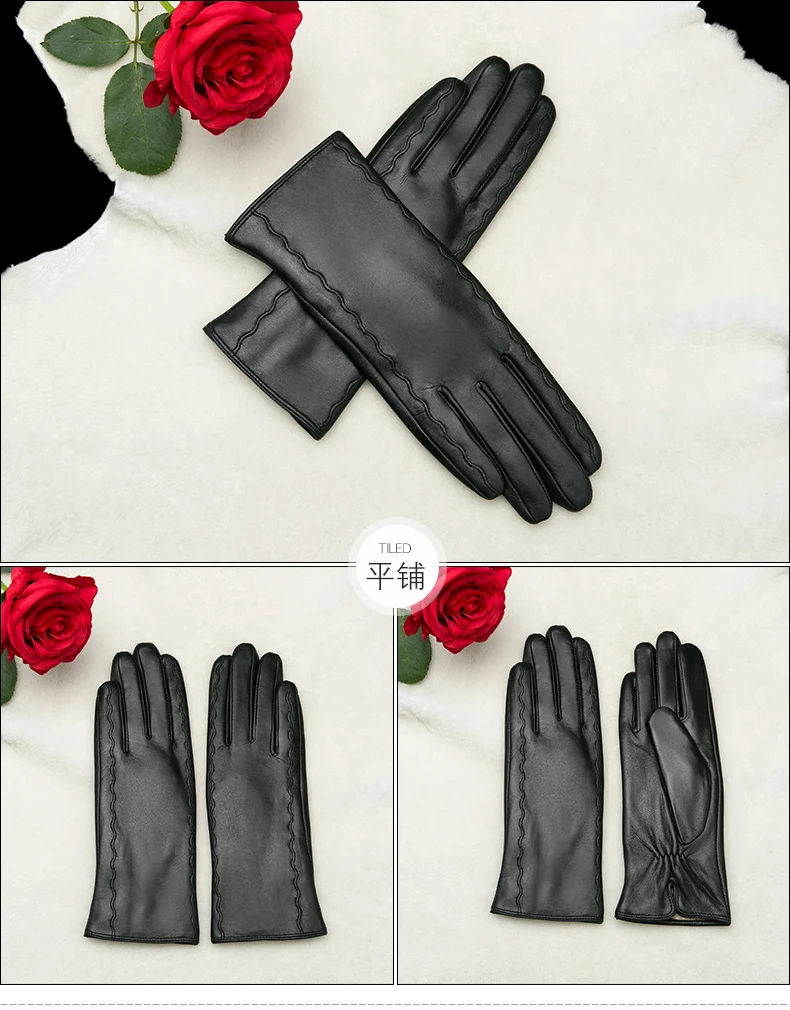 KLSS из натуральной кожи Для женщин перчатки осень-зима плюс теплый бархат Высокое качество козьей перчатки Модные Элегантные женские