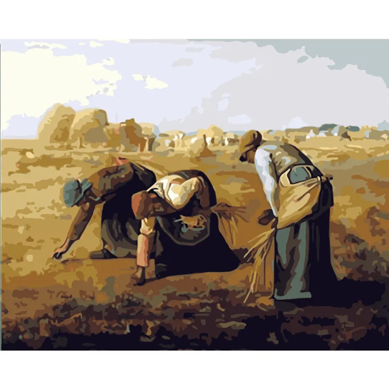 Painting By Numbers DIY Dropshipping 40x50 50x65cm Farmers stalking the fields Figure Canvas Wedding Decoration Art picture Gift | Дом и сад