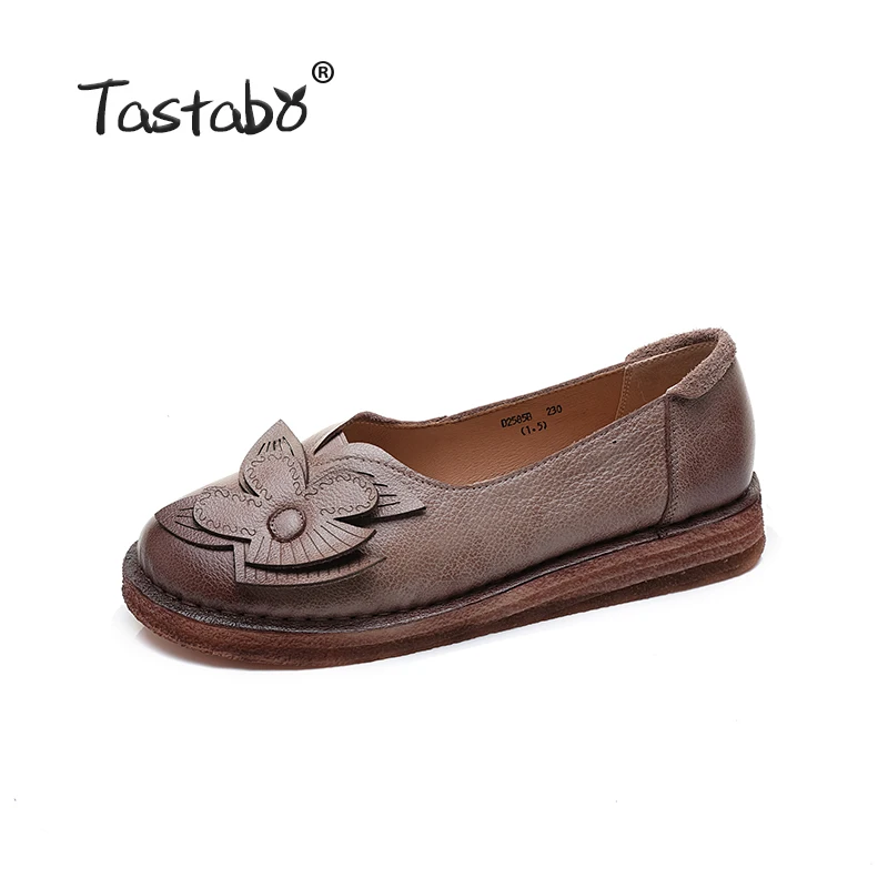 Tastabo/Новая Летняя женская обувь; обувь на плоской подошве; обувь для отдыха и работы; однотонная Дизайнерская обувь на низком каблуке с мягкой подошвой