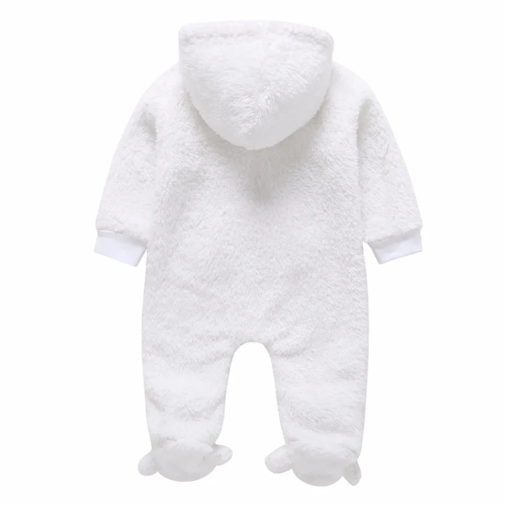 Puseky/осенне-зимние детские толстовки с капюшоном из кораллового флиса с изображением медведя брендовые Комбинезоны Ползунки для новорожденных девочек, одежда для новорожденных