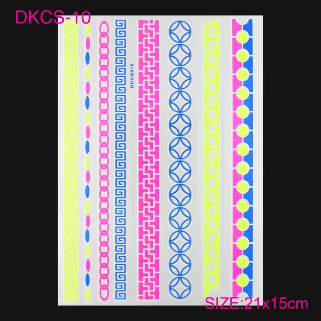 Waterproof Tattoo Decal Fluorescent Tattoo Body Art Bar Glowing Flower Leaves Flash Tattoo Bracelets Tattoo Waterproof Tattoo Decal Fluorescent Tattoo Body Art Bar Glowing Flower Leaves Flash Tattoo Bracelets Tattoo