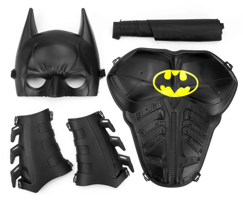 

6sets/lot Cosplay Halloween Make up Toy Child shield mask ball props toy batman mask set + wristband +cloak masque Birthday gift