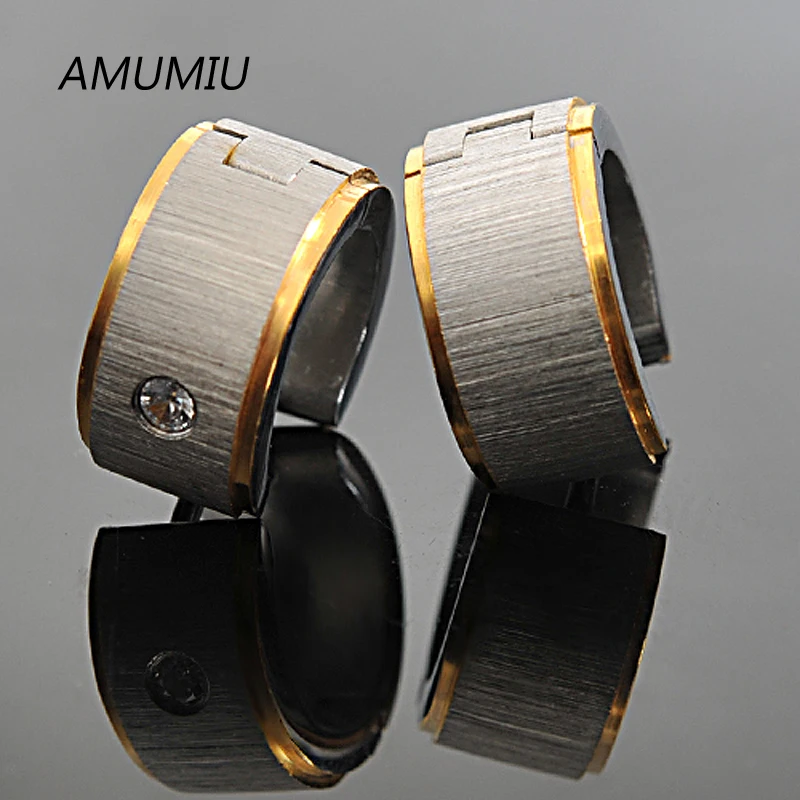 Серьги гвоздики из нержавеющей стали AMUMIU 316L серебряные золотые мужские серьги в