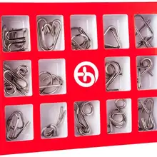 15 в 1 комплект, IQ паззл Металическая проволока, Волшебная головоломка для ума, игра для взрослых, Детский Рождественский подарок