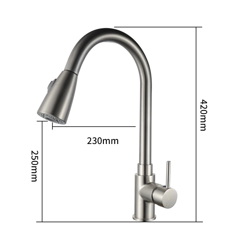 Kitchen Faucet Ues Copper To Make Cold and Hot Water Faucet Nozzles Pull Down,mezclador giratorio de 360 grados, grifo de cocina